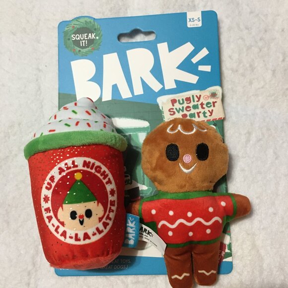 BARK Pugly Sweater Party Dog Set Of Two Toys-For Pets Up To 20 lbs.-XS,S - Picture 1 of 3
